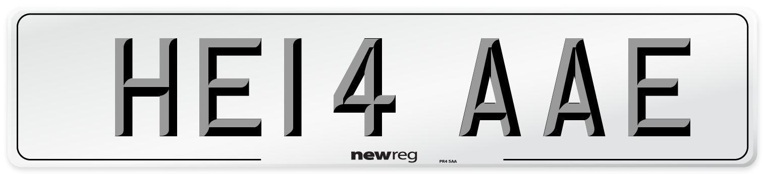 HE14 AAE Number Plate from New Reg